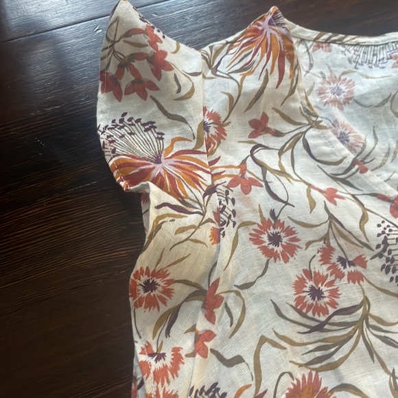 Joie linen floral sack dress ruffle sleeve small - Picture 4 of 7